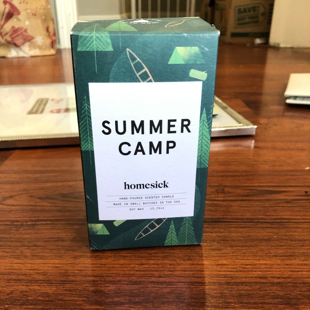 Home sick summer camp candle